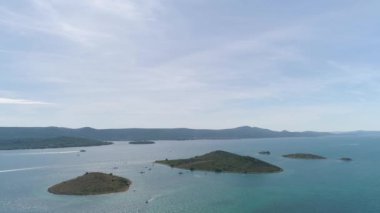 Kalp şeklinde Galesnjak adası, hava manzarası, Hırvatistan 'ın Dalmaçya bölgesi