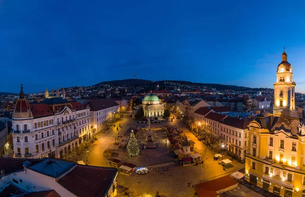 Luchtfoto van Advent in Pecs — Stockfoto