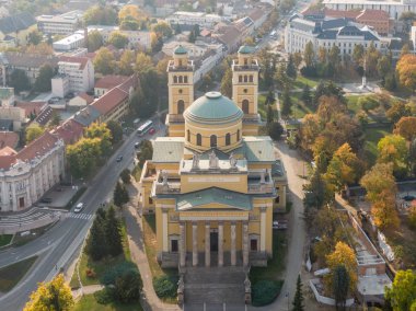 aerial photo of Basilica in Eger