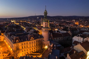 Ortaçağ Sopron 'unun hava fotoğrafı 