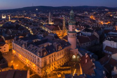 Ortaçağ Sopron 'unun hava fotoğrafı 