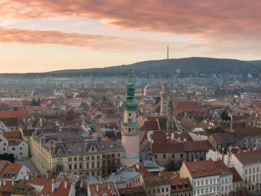 Ortaçağ Sopron 'unun hava fotoğrafı 