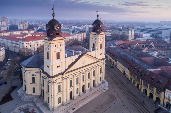 Grande Chiesa Riformata nella città di Debrecen, Ungheria — Foto Stock