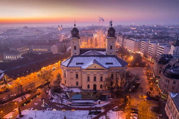 Grande Igreja Reformada na cidade de Debrecen, Hungria — Fotografia de Stock