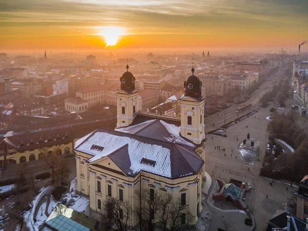 Gran Iglesia Reformada en la ciudad de Debrecen, Hungría —  Fotos de Stock