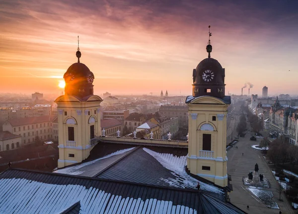 Grande Chiesa Riformata nella città di Debrecen, Ungheria — Foto Stock