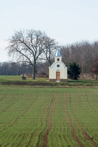 Litet kapell med träd — Stockfoto