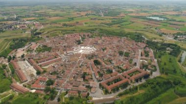 Palmanova şehir panoramik hava manzarası. Friuli Venezia Giulia, İtalya