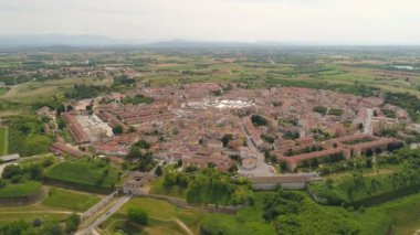 Palmanova şehir panoramik hava manzarası. Friuli Venezia Giulia, İtalya