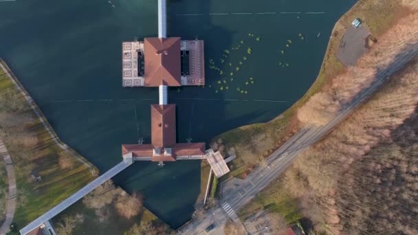 Luftaufnahme Des Berühmten Hevizer Sees Ungarn — Stockvideo