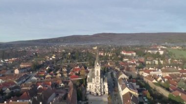 Macaristan 'ın güzel Koszeg kentinin hava klibi