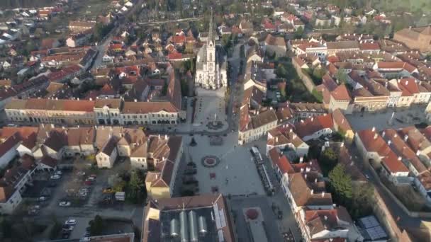 Luftbild Des Schönen Koszeg Ungarn — Stockvideo