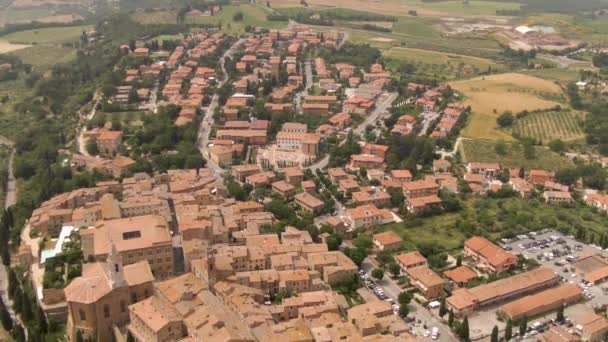 Авиационное Видео Пьенцы Тоскане — стоковое видео
