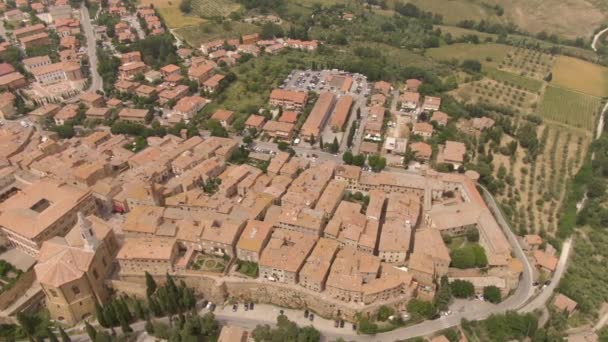 Aerial Video Pienza Tuscany — Stock Video