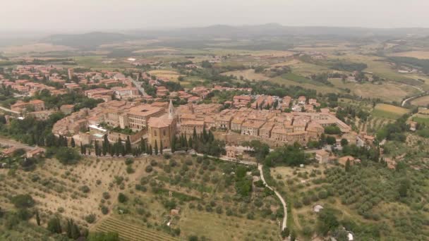 Légi Felvétel Pienza Tuscany — Stock videók