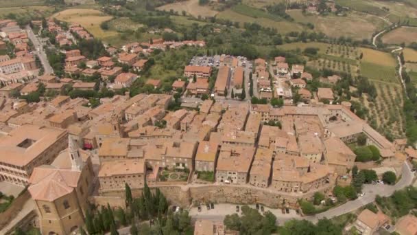 Flygfoto Pienza Toscana — Stockvideo