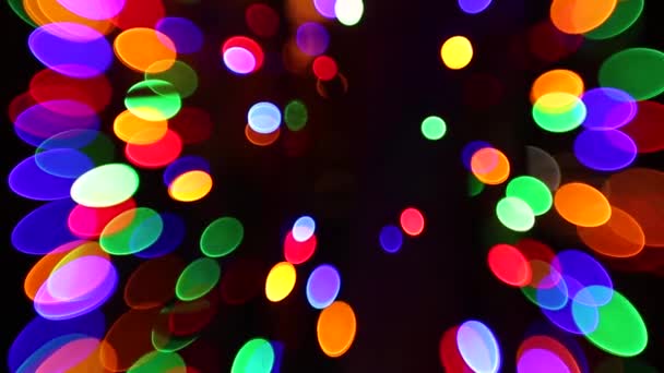 Luzes Festivas Desfocadas Coloridas Como Bokeh — Vídeo de Stock