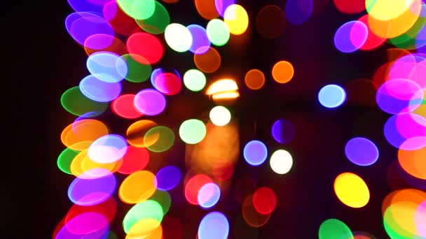 Luzes Festivas Desfocadas Coloridas Como Bokeh — Vídeo de Stock