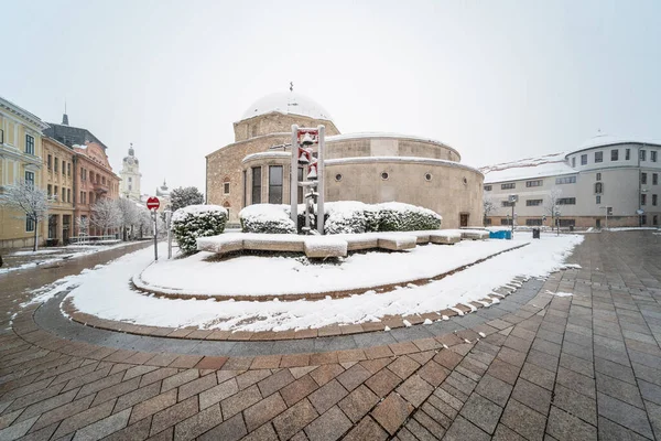 Moschea Pecs Ungheria Nevicare — Foto Stock