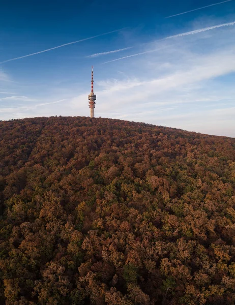 Fernsehturm Pecs Ungarn Mit Mecsek Hügeln — Stockfoto