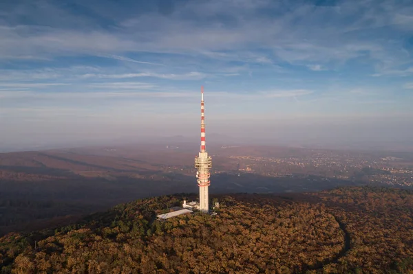 Torre Pecs Hungria Com Colinas Mecsek — Fotografia de Stock