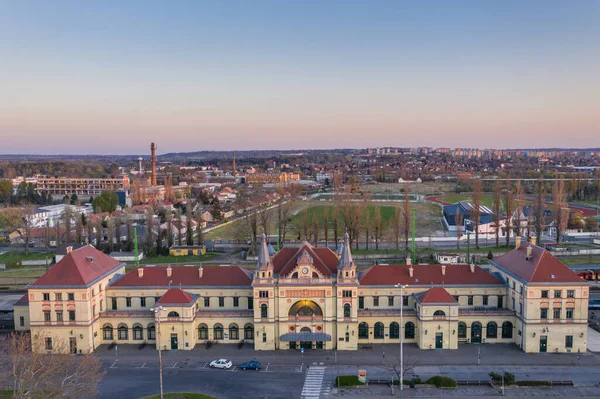 Budynek Dworca Kolejowego Pecs Węgry — Zdjęcie stockowe