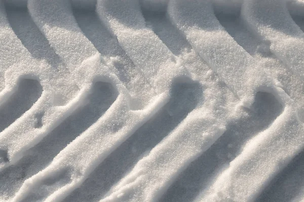 Rodas Piso Trator Neve Profunda — Fotografia de Stock