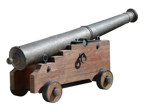 Ancient medieval cannon on wheels — Stock Photo, Image