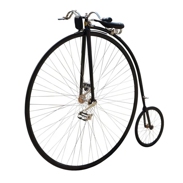 Bicicleta com uma grande roda dianteira . — Fotografia de Stock