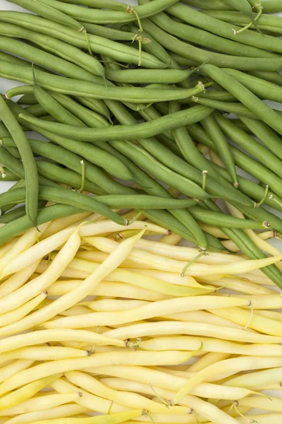 Grüne und gelbe Bohnen — Stockfoto