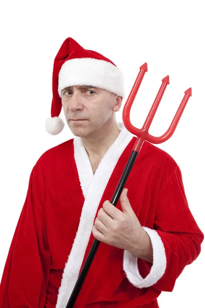 Santa Claus with trident — Stock Photo, Image