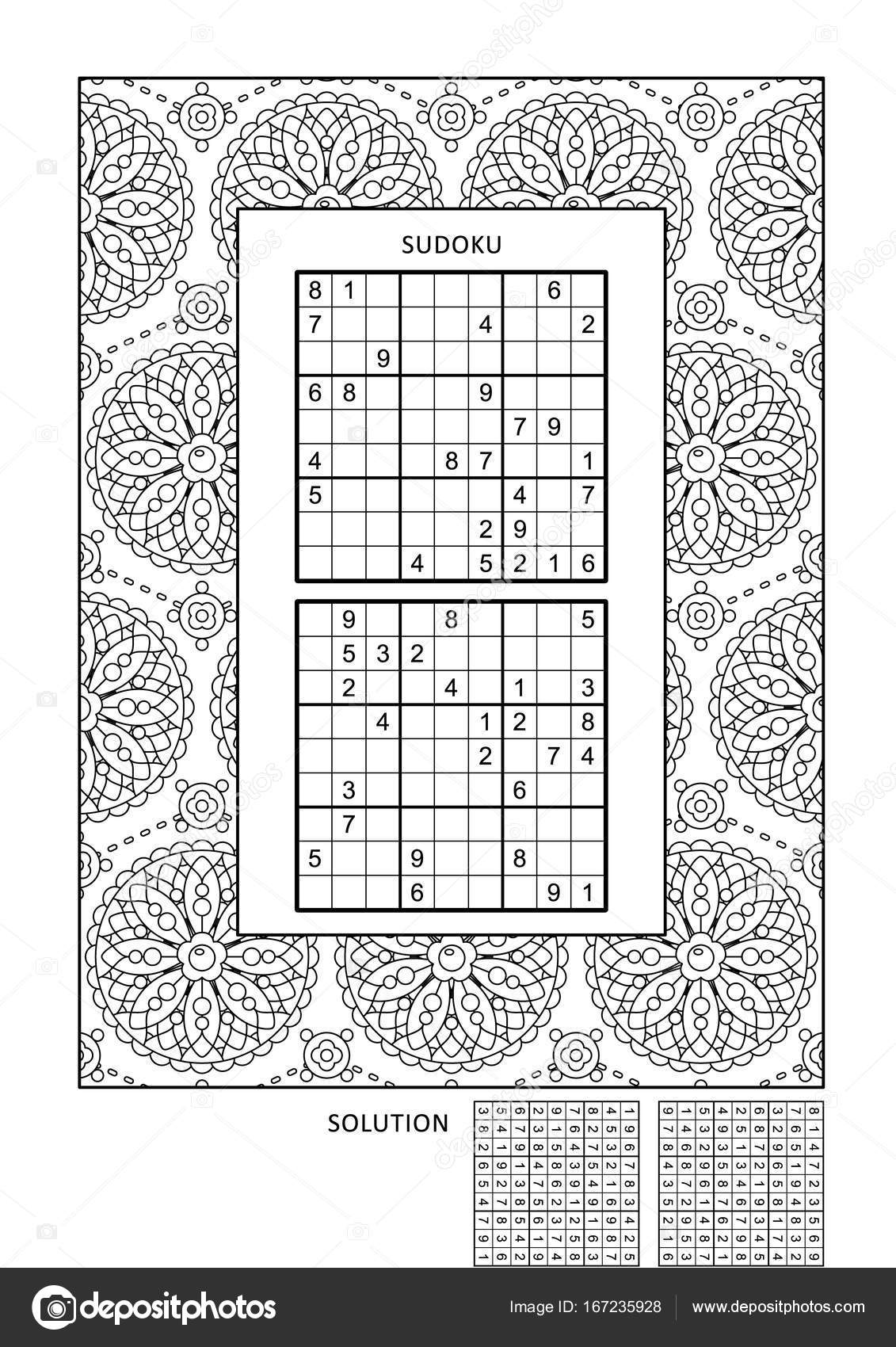 Puzzle and coloring activity page for adults Stock Vector Image by