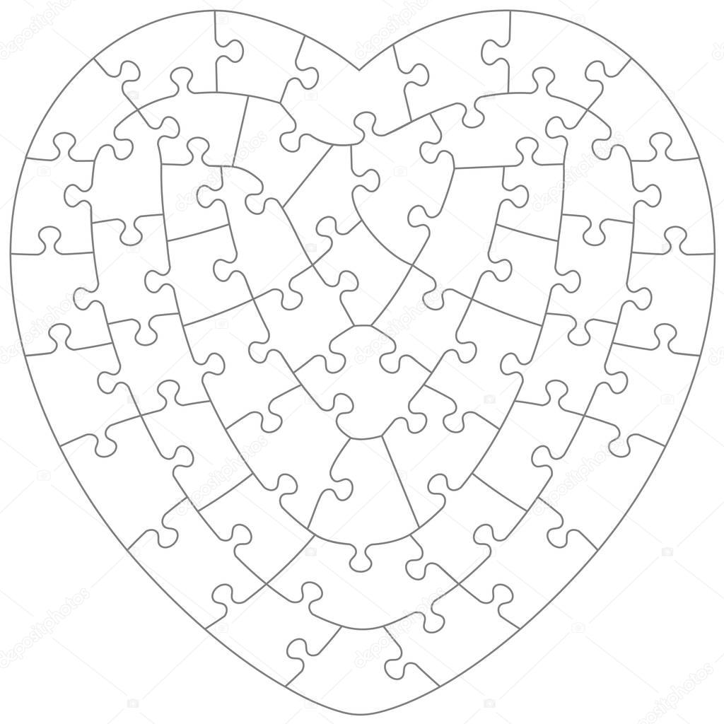 Blank heart template | Heart Shaped Jigsaw Puzzle Blank Template