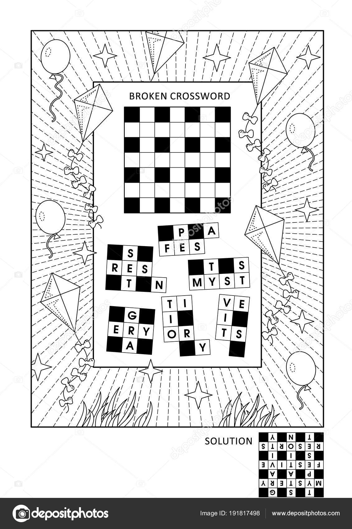 Puzzle Attività Pagina Colorare Adulti Con Gioco Parole