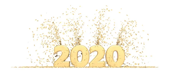 Feliz Ano Novo 2020 Fundo Cinza — Fotografia de Stock