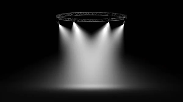 Illuminated Stage Dark Background Rendering — Stock Photo, Image