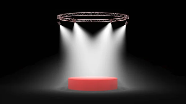 Illuminated Stage Dark Background Rendering — Stock Photo, Image