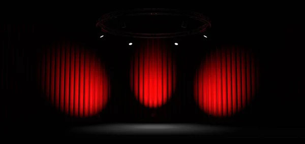 Illuminated Stage Dark Background Rendering — Stock Photo, Image