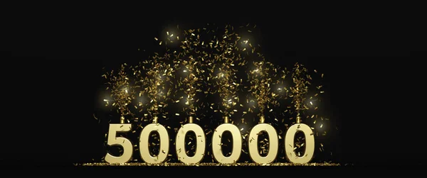 500.000 takipçi teşekkürler. Görüntü 3D.