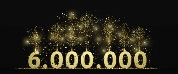 Millions Followers Prize Black Background Rendering — Stock Photo, Image
