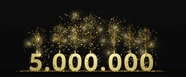 5 milyon takipçi veya ödüllü siyah arkaplan 3D görüntüleme