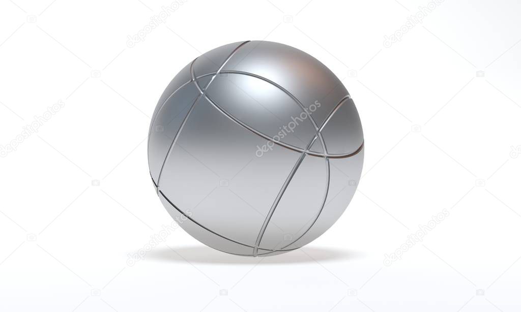 3D rendering french ball game white background