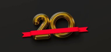 3D 20. yaş günü altın harfleri.