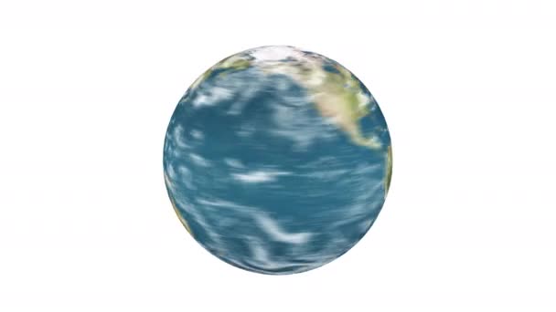 terre tournante ralentir fond blanc rendu 3D 