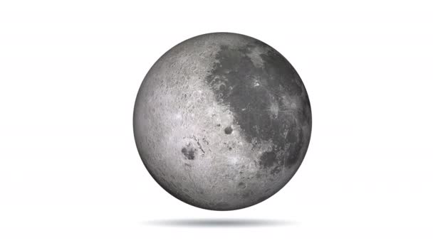Realistyczny Obracający Się Księżyc Renderowanie — Wideo stockowe