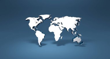 Mavi arkaplanda gölgesi olan 3d planlama küresi