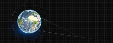 Uzay-zaman 3D görüntülemeli Dünya gezegeni
