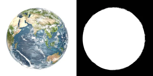 Planeta Pământ Înaltă Rezoluție Randare Alfa — Fotografie, imagine de stoc