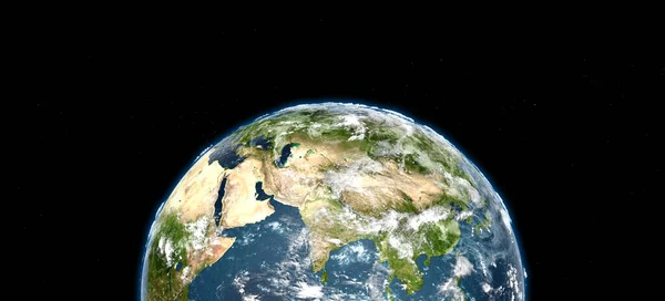 Erde Planet Auf Blauem Hintergrund Hohe Auflösung — Stockfoto