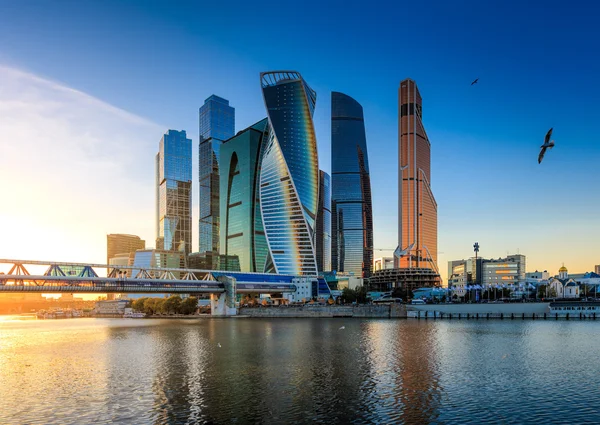 Moscow City, Moskova Uluslararası İş Merkezi. — Stok fotoğraf
